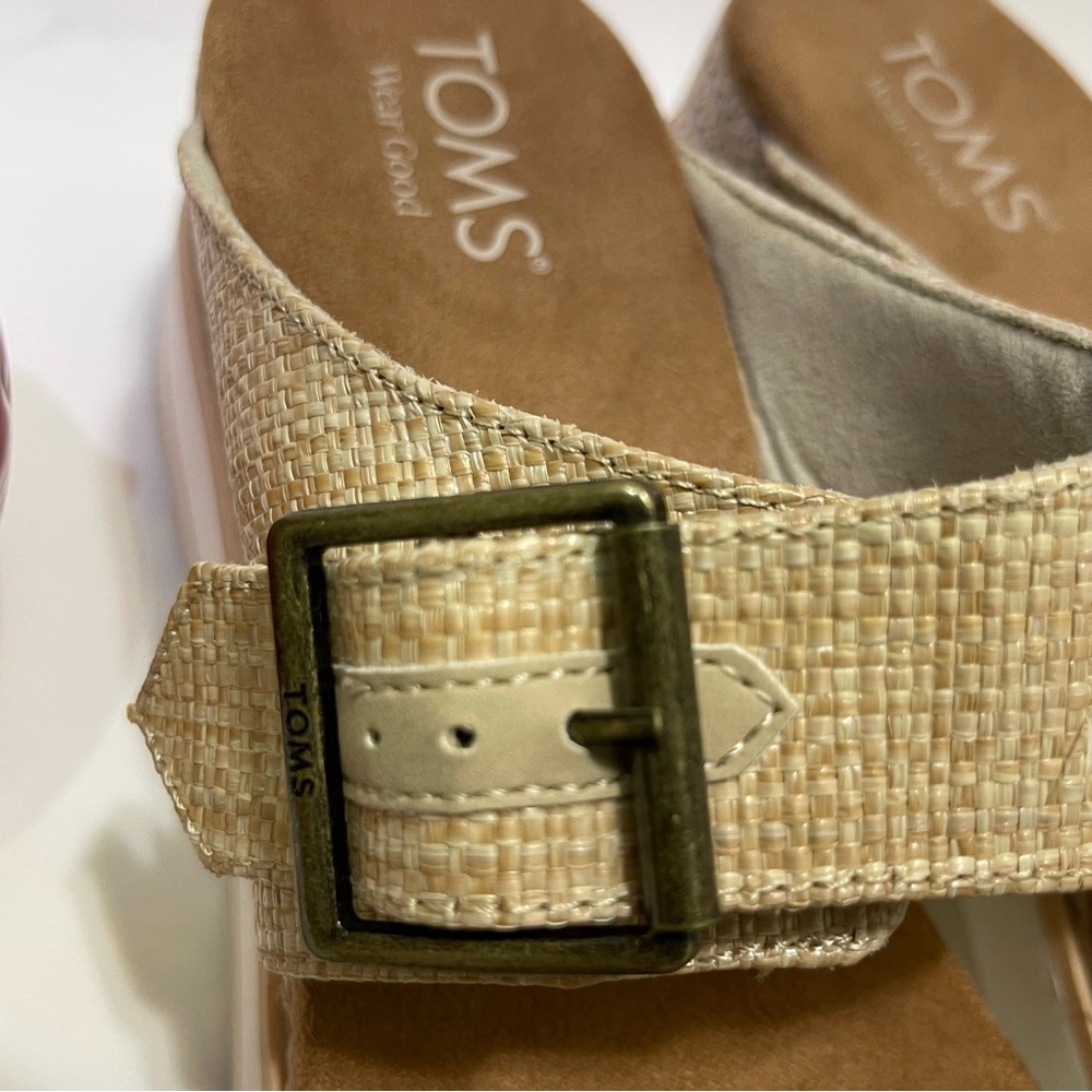 Toms Women’s Diana Mule Buckle Wedge Sandal  Size 10 US beige - Picture 7 of 9